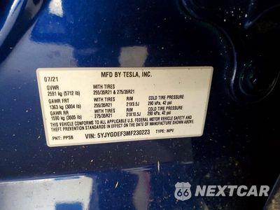 Zdjęcie 14 z 14 samochodu: 2021 TESLA MODEL Y VIN:5YJYGDEF3MF230223 - miniatura