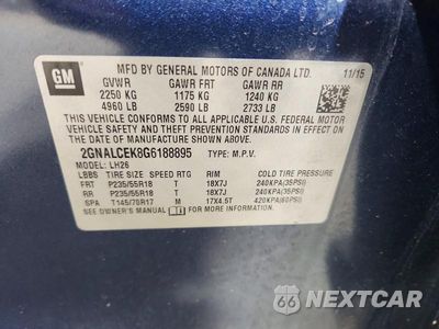 Zdjęcie 14 z 14 samochodu: 2016 CHEVROLET EQUINOX LT VIN:2GNALCEK8G6188895 - miniatura