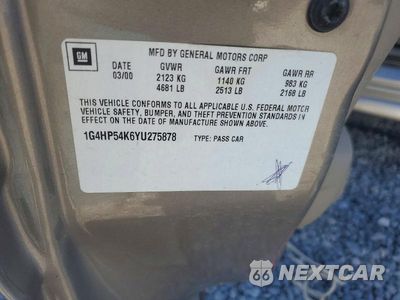 Zdjęcie 12 z 12 samochodu: 2000 BUICK LESABRE CUSTOM VIN:1G4HP54K6YU275878 - miniatura