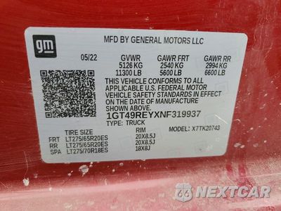 Zdjęcie 12 z 12 samochodu: 2022 GMC SIERRA K2500 DENALI VIN:1GT49REYXNF319937 - miniatura