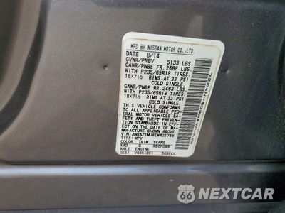 Zdjęcie 13 z 13 samochodu: 2014 NISSAN MURANO SV VIN:JN8AZ1MU9EW421768 - miniatura