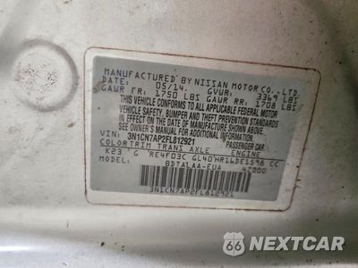 Zdjęcie 12 z 12 samochodu: 2015 NISSAN VERSA 1.6 S VIN:3N1CN7AP2FL812921 - miniatura