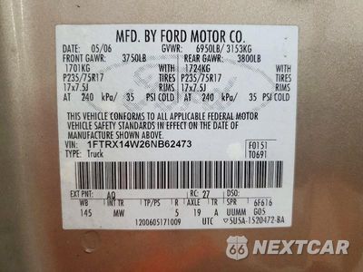 Zdjęcie 12 z 12 samochodu: 2006 FORD F150 VIN:1FTRX14W26NB62473 - miniatura