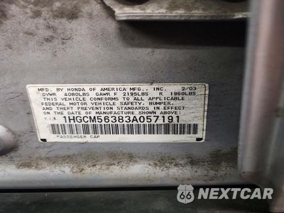 Zdjęcie 12 z 12 samochodu: 2003 HONDA ACCORD LX VIN:1HGCM56383A057191 - miniatura