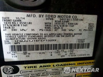 Zdjęcie 13 z 13 samochodu: 2015 FORD EXPEDITION XLT VIN:1FMJU1JT8FEF13253 - miniatura