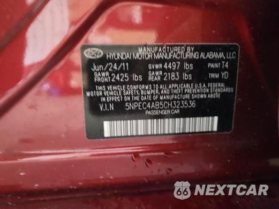 Zdjęcie 12 z 12 samochodu: 2012 HYUNDAI SONATA LIMITED 2.0T VIN:5NPEC4AB5CH323536 - miniatura