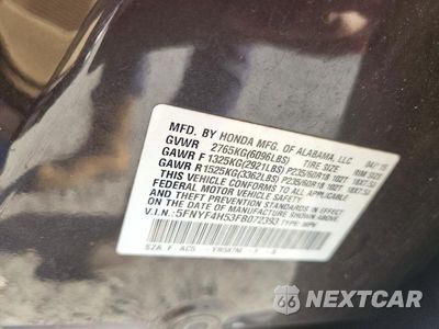 Zdjęcie 13 z 13 samochodu: 2015 HONDA PILOT EXL VIN:5FNYF4H53FB072393 - miniatura