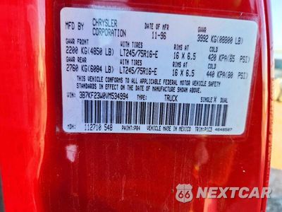 Zdjęcie 12 z 12 samochodu: 1997 DODGE RAM 2500 VIN:3B7KF23W0VM534994 - miniatura