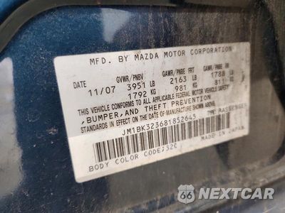 Zdjęcie 12 z 12 samochodu: 2008 MAZDA 3 S VIN:JM1BK323681852645 - miniatura