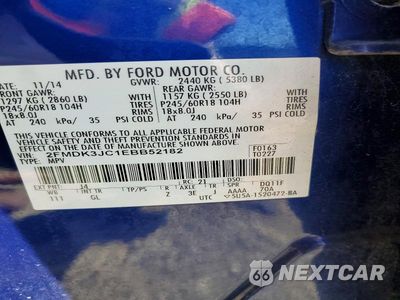 Zdjęcie 12 z 12 samochodu: 2014 FORD EDGE SEL VIN:2FMDK3JC1EBB52182 - miniatura