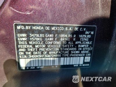 Zdjęcie 13 z 13 samochodu: 2016 HONDA FIT EX VIN:3HGGK5H73GM704886 - miniatura