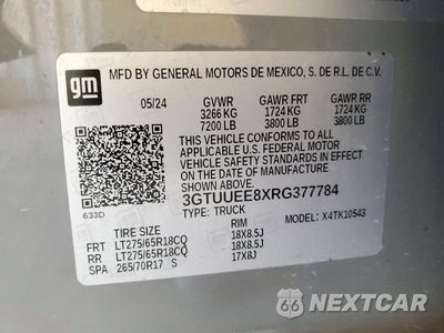 Zdjęcie 12 z 12 samochodu: 2024 GMC SIERRA K1500 AT4 VIN:3GTUUEE8XRG377784 - miniatura