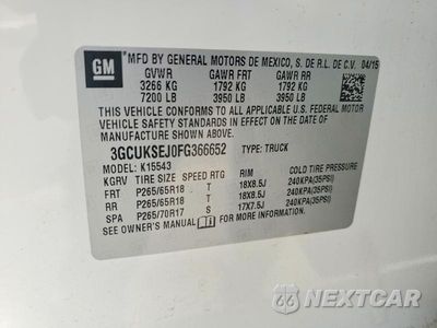 Zdjęcie 12 z 12 samochodu: 2015 CHEVROLET SILVERADO K1500 LTZ VIN:3GCUKSEJ0FG366652 - miniatura