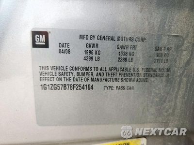 Zdjęcie 12 z 12 samochodu: 2008 CHEVROLET MALIBU LS VIN:1G1ZG57B78F254104 - miniatura