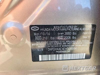 Zdjęcie 12 z 12 samochodu: 2014 HYUNDAI ELANTRA LIMITED VIN:5NPDH4AE4EH508994 - miniatura