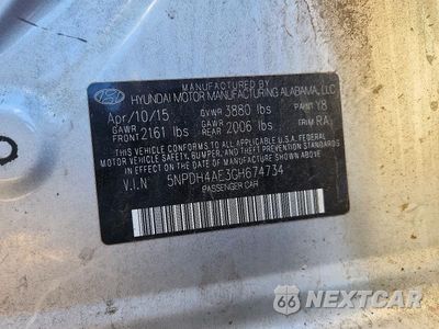 Zdjęcie 12 z 12 samochodu: 2016 HYUNDAI ELANTRA SE VIN:5NPDH4AE3GH674734 - miniatura
