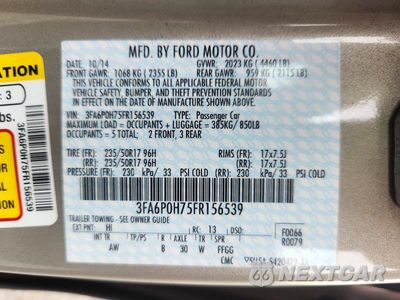 Zdjęcie 12 z 12 samochodu: 2015 FORD FUSION SE VIN:3FA6P0H75FR156539 - miniatura