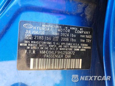Zdjęcie 12 z 12 samochodu: 2017 HYUNDAI ELANTRA VALUE EDITION VIN:KMHD84LF9HU250872 - miniatura
