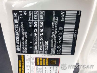 Zdjęcie 13 z 13 samochodu: 2015 MERCEDES-BENZ ML 350 4MATIC VIN:4JGDA5HB6FA516010 - miniatura