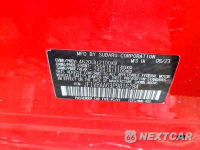 Zdjęcie 12 z 12 samochodu: 2023 SUBARU WRX VIN:JF1VBAA63P9816284 - miniatura