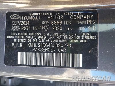 Zdjęcie 12 z 12 samochodu: 2025 HYUNDAI ELANTRA SEL VIN:KMHLS4DG4SU890273 - miniatura