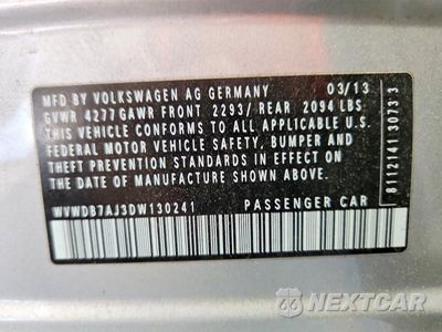 Zdjęcie 13 z 13 samochodu: 2013 VOLKSWAGEN GOLF VIN:WVWDB7AJ3DW130241 - miniatura