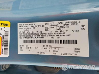 Zdjęcie 13 z 13 samochodu: 2023 FORD BRONCO BASE VIN:1FMEE5BPXPLA98831 - miniatura