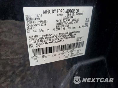 Zdjęcie 13 z 13 samochodu: 2015 LINCOLN MKX VIN:2LMDJ8JK0FBL34713 - miniatura