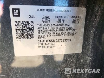 Zdjęcie 12 z 12 samochodu: 2018 CHEVROLET CRUZE LT VIN:1G1BE5SM9J7233349 - miniatura