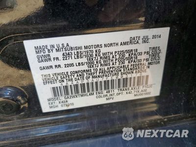 Zdjęcie 13 z 13 samochodu: 2015 MITSUBISHI OUTLANDER SPORT ES VIN:4A4AP3AU7FE003176 - miniatura