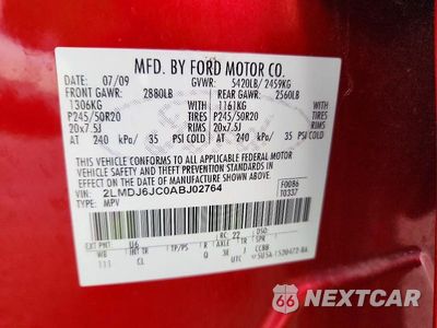 Zdjęcie 13 z 13 samochodu: 2010 LINCOLN MKX VIN:2LMDJ6JC0ABJ02764 - miniatura