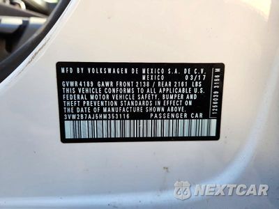 Zdjęcie 12 z 12 samochodu: 2017 VOLKSWAGEN JETTA S VIN:3VW2B7AJ5HM353116 - miniatura