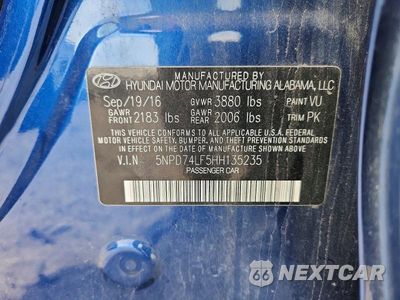 Zdjęcie 12 z 12 samochodu: 2017 HYUNDAI ELANTRA VIN:5NPD74LF5HH135235 - miniatura