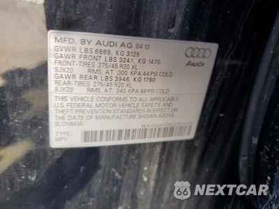 Zdjęcie 13 z 13 samochodu: 2012 AUDI Q7 PRESTIGE VIN:WA1DGAFE6CD009346 - miniatura