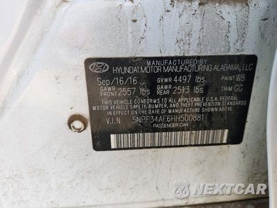Zdjęcie 12 z 12 samochodu: 2017 HYUNDAI SONATA SPORT VIN:5NPE34AF6HH500881 - miniatura