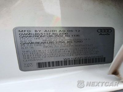 Zdjęcie 13 z 13 samochodu: 2013 AUDI A4 ALLROAD PREMIUM PLUS VIN:WA1UFAFL0DA082992 - miniatura