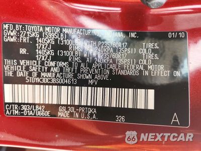 Zdjęcie 13 z 13 samochodu: 2011 TOYOTA SIENNA XLE 8-PASSENGER VIN:5TDYK3DC3BS004613 - miniatura