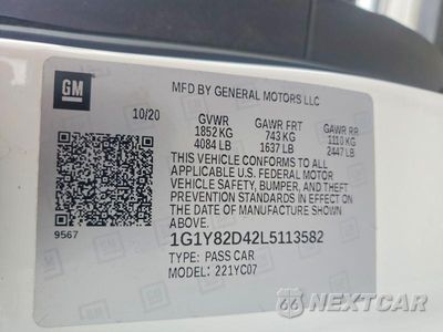 Zdjęcie 12 z 12 samochodu: 2020 CHEVROLET CORVETTE STINGRAY 3LT VIN:1G1Y82D42L5113582 - miniatura