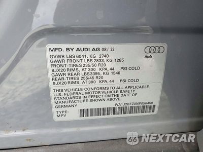Zdjęcie 13 z 13 samochodu: 2022 AUDI Q4 E-TRON PRESTIGE VIN:WA1J2BFZ0NP056450 - miniatura