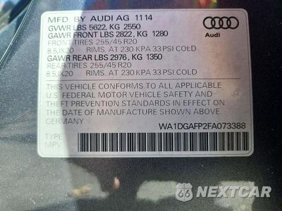 Zdjęcie 12 z 12 samochodu: 2015 AUDI Q5 PREMIUM PLUS VIN:WA1DGAFP2FA073388 - miniatura