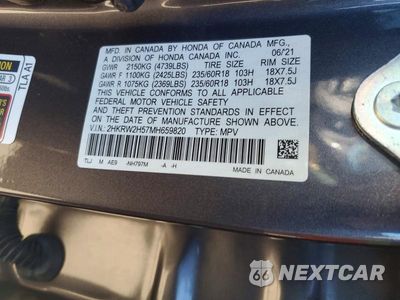 Zdjęcie 14 z 14 samochodu: 2021 HONDA CR-V EX VIN:2HKRW2H57MH659820 - miniatura