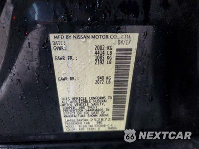 Zdjęcie 12 z 12 samochodu: 2017 NISSAN ALTIMA 3.5 SL VIN:1N4BL3AP3HC252872 - miniatura