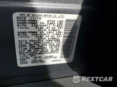 Zdjęcie 14 z 14 samochodu: 2019 NISSAN ROGUE SV VIN:JN8AT2MV0KW385531 - miniatura