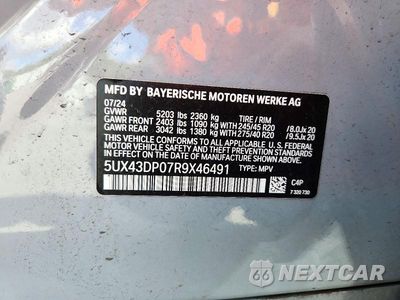 Zdjęcie 13 z 13 samochodu: 2024 BMW X3 SDRIVE30I VIN:5UX43DP07R9X46491 - miniatura