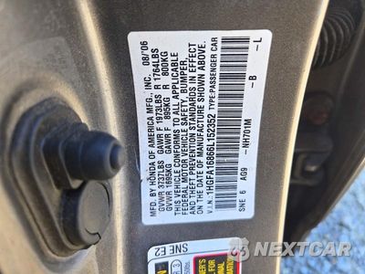 Zdjęcie 12 z 12 samochodu: 2006 HONDA CIVIC EX VIN:1HGFA16866L152352 - miniatura