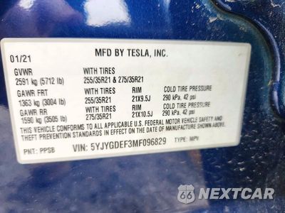 Zdjęcie 12 z 12 samochodu: 2021 TESLA MODEL Y VIN:5YJYGDEF3MF096829 - miniatura