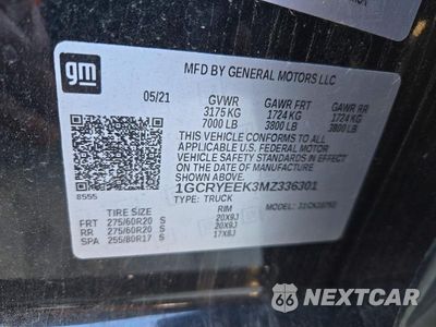 Zdjęcie 13 z 13 samochodu: 2021 CHEVROLET SILVERADO K1500 RST VIN:1GCRYEEK3MZ336301 - miniatura