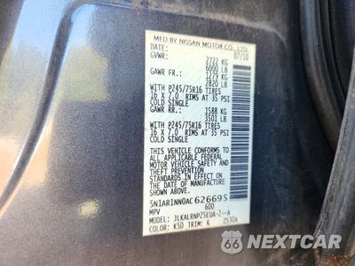 Zdjęcie 13 z 13 samochodu: 2010 NISSAN PATHFINDER S FE+ VIN:5N1AR1NN0AC626695 - miniatura