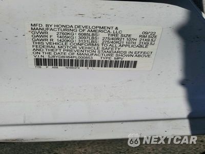 Zdjęcie 12 z 12 samochodu: 2023 ACURA MDX TYPE S ADVANCE VIN:5J8YD8H84PL000853 - miniatura
