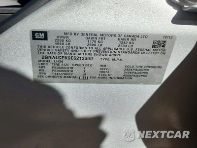 Zdjęcie 12 z 12 samochodu: 2014 CHEVROLET EQUINOX LT VIN:2GNALCEK9E6213560 - miniatura